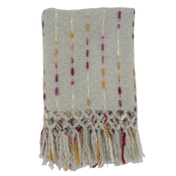 Saro Lifestyle SARO TH320.GY5060 50 x 60 in. Oblong Gray Knotted Faux Mohair Throw Blanket TH320.GY5060